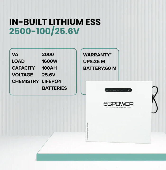 In-built Smart Lithium ESS 2500-100/25.6V